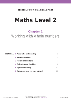 Maths Level 2: Chapter 1 (Working with whole numbers)