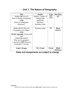 Unit 1: The Nature of Geography