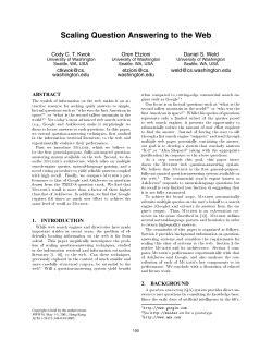 Scaling Question Answering to the Web - Washington