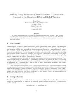 Teaching Energy Balance Using Round Numbers