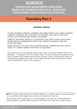 Chemistry Part 3 - Feltham