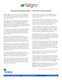 Plant growth regulator tablet - A new tool for cherry growers