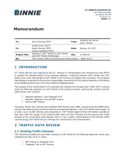 216 th Street Traffic Volumes Review Memorandum