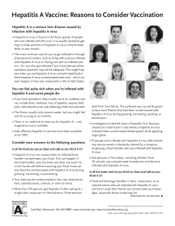 Hepatitis A Vaccine: Reasons to Consider Vaccination P2103