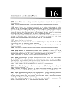 16-1 SUPERPOSITION AND STANDING WAVES