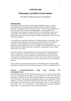 Philosophy and ethical consumption