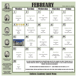 February Lunch Menu
