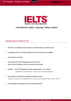 Guidance of the IELTS Speaking Test