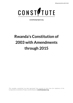 Rwanda`s Constitution of 2003 with Amendments through 2015