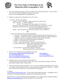 Five Easy Steps to Participate in the Minnesota State Geography Fair