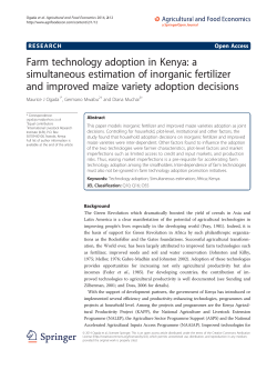 Farm technology adoption in Kenya: a simultaneous estimation of
