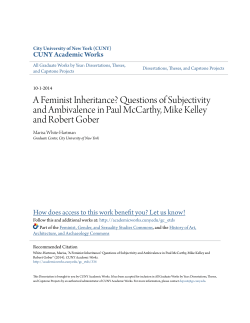 A Feminist Inheritance? Questions of Subjectivity and Ambivalence