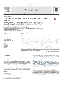 A placebo-controlled investigation of synaesthesia