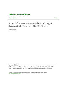 Some Differences Between Federal and Virginia Taxation in the