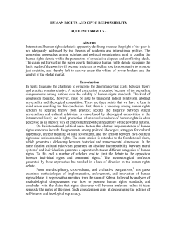 Human Rights and Civic Responsibility