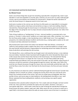 Let`s dump beach sand into the Grand Canyon By: Mikeala Provost