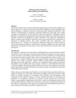 Defining Islamic Education - Teachers College Columbia University