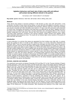 Agitation behaviour and heart rate of dairy cows
