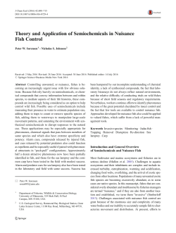 Theory and Application of Semiochemicals in Nuisance Fish Control