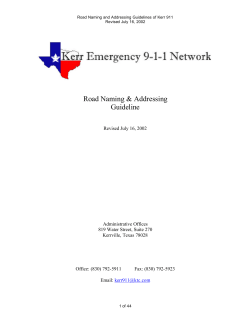 road naming and addressing guidelines of kerr 911