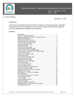 process guide &ndash; creating an individual application