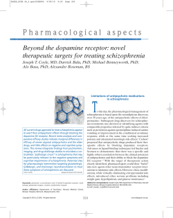 novel therapeutic targets for treating schizophrenia