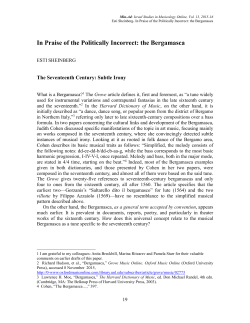 In Praise of the Politically Incorrect: the Bergamasca