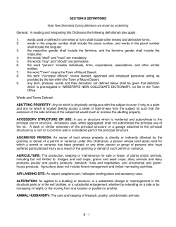 8 - 1 SECTION 8 DEFINITIONS General: In reading