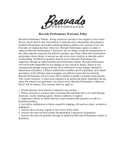 Bravado Performance Warranty Policy