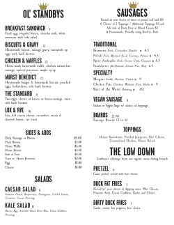 Menu - LowBrau
