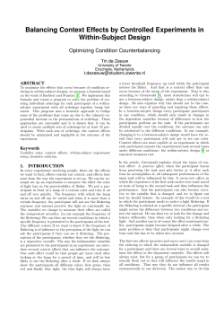 Balancing Context Effects by Controlled Experiments in Within