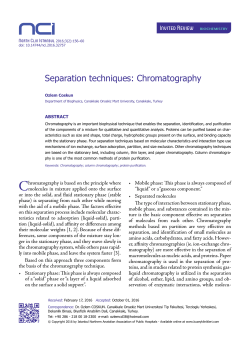 Separation techniques: Chromatography