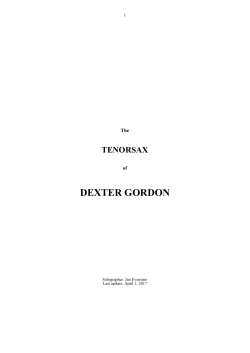 The Tenor Saxophone of Dexter