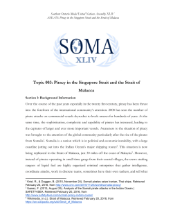 Topic 003: Piracy in the Singapore Strait and the Strait of Malacca