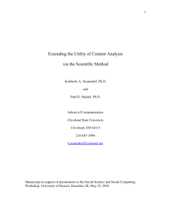 Extending the Utility of Content Analysis via the Scientific Method