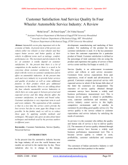 Customer Satisfaction And Service Quality In Four