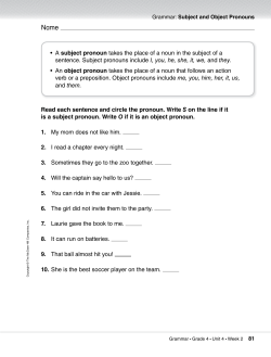 Read each sentence and circle the pronoun