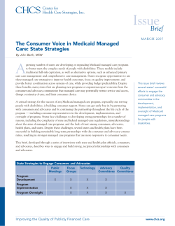 The Consumer Voice in Medicaid Managed Care