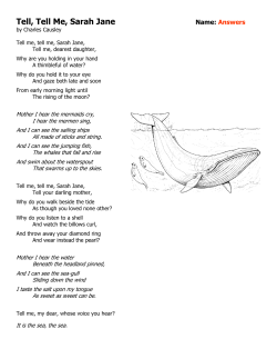 Tell, Tell Me, Sarah Jane