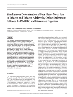 Simultaneous Determination of Four Heavy Metal Ions in Tobacco