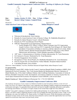 Gandhi Community Empowerment Conference 2016: Teachings