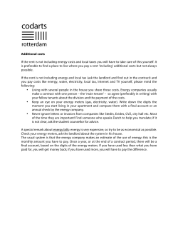 Additional costs If the rent is not including energy costs and local