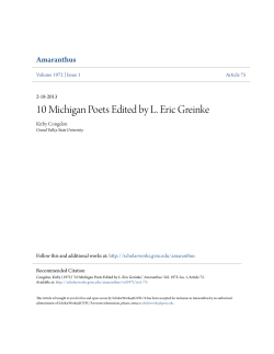 10 Michigan Poets Edited by L. Eric Greinke