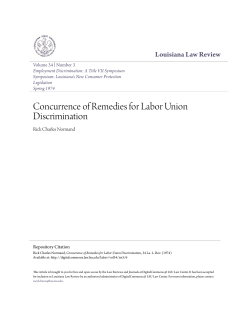 Concurrence of Remedies for Labor Union Discrimination