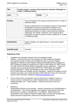 23388 Provide support to a person whose behaviour