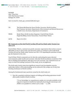 NCDENR Attn: Trina Ozer 1601 Mail Service Center Raleigh, NC