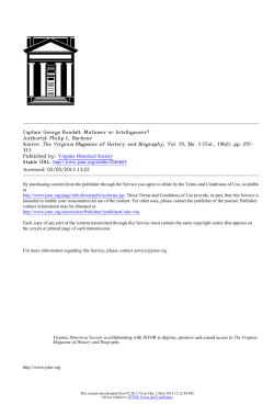 Captain George Kendall: Mutineer or Intelligencer?