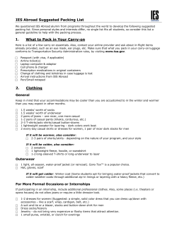IES Abroad Suggested Packing List 1. What to Pack in Your Carry