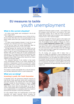 EU measures to tackle youth unemployment