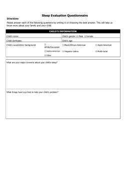 Sleep Evaluation Questionnaire